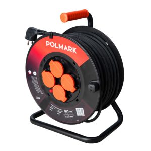 PRZEDŁUŻACZ BĘBNOWY OGRODOWY 3x2,5mm - 50m - 4 GNIAZDA Z KLAPKĄ